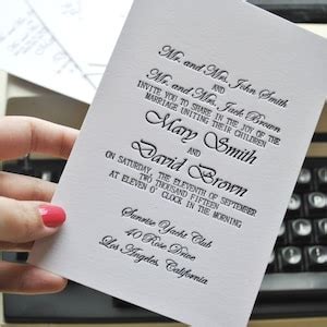 Custom Letterpress Wedding Invitations Letterpress RSVP - Etsy