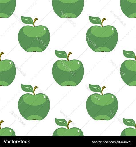 Apple green white seamless pattern background Vector Image