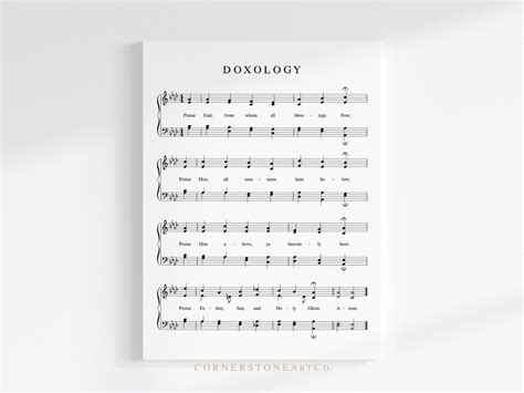 Doxology / Hymn Print / Hymn Wall Art / Hymn Sheet Music / Christian ...