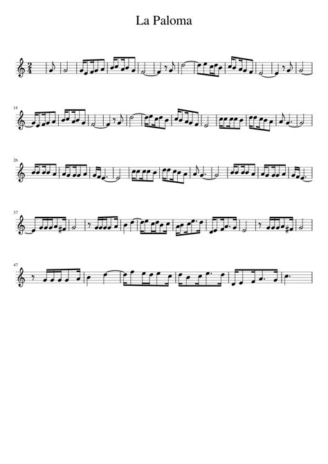 La Paloma Sheet music for Piano (Solo) Easy | Musescore.com