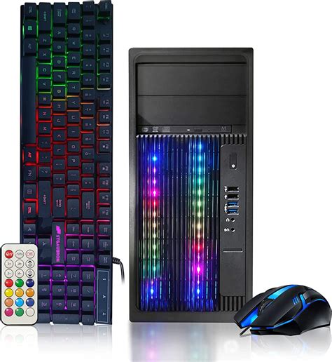 Amazon.com: RGB Gaming Desktop PC, Intel Quad I5 up to 3.6GHz, 16GB RAM ...