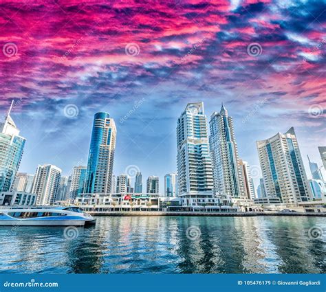 Tall Buildings of Dubai at Sunset, UAE Stock Image - Image of panorama, cityscape: 105476179