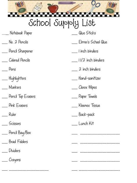 Keep that school supply list with you through the year and keep checking in w… | School supplies ...