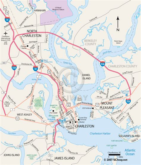 Charleston, South Carolina - Printable Map