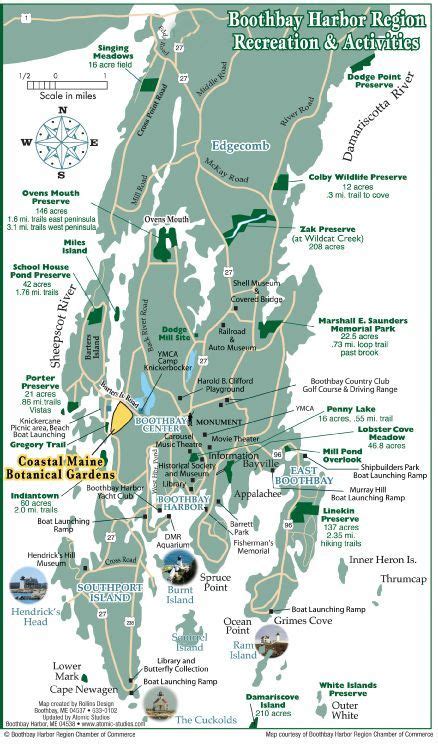 Boothbay Harbor, ME region map | Maine travel, Maine vacation, East ...