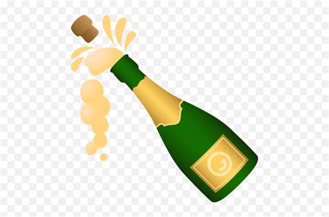 Emoji Champagne Bottle With Jumping Stopper France To - Emoji Champagne,Wine Emoji - free ...