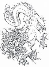 Scary Coloring Pages 6  Monster coloring sketch template