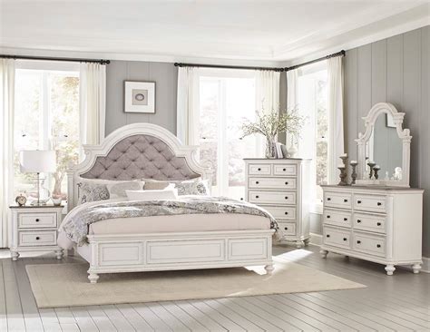 Homelegance Baylesford Bedroom Set - Antique White Rub-Through Finish ...