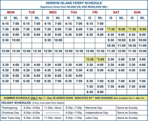 Washington State Ferries Christmas Schedule - Printable Schedule