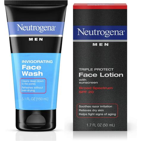 Men Triple Protect Face Lotion With Sunscreen, SPF 20 1.70 oz & Men Oil ...