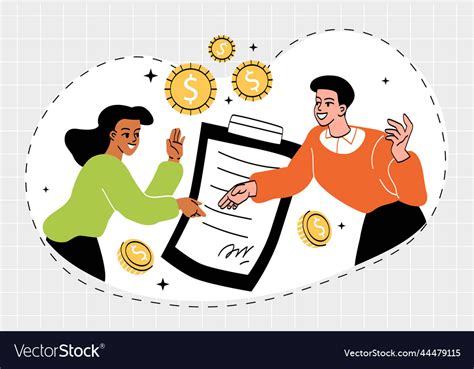 Salary negotiation concept Royalty Free Vector Image