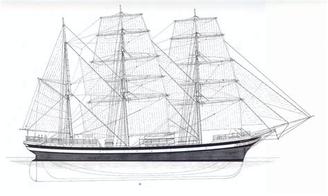 Barque Sail Plan | Sailing, Sailing ships, Boat design