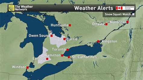 The Weather Network on Twitter: "Snow Squall Watches in place for snowbelt regions of Southern ...