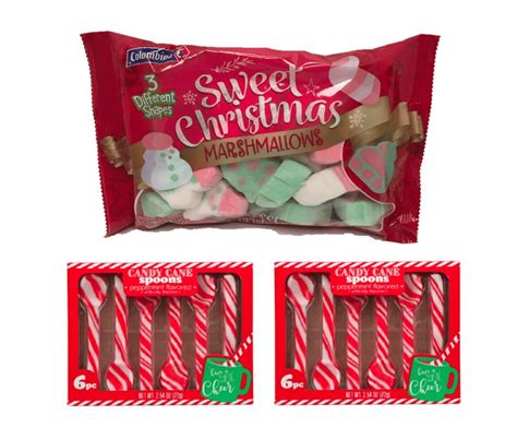 Hot Chocolate Kit - Christmas Marshmallows with 2 packs of Peppermint Candy Cane Spoons - Fun ...