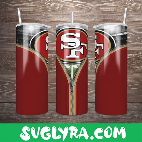 San Francisco 49ers Zipper Tumbler Wrap, 20oz Skinny Straight, Football ...