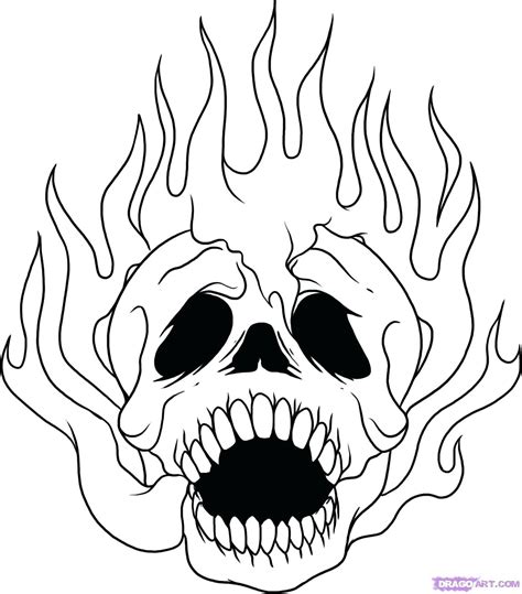 Coloring Pages Of Skulls With Flames at GetColorings.com | Free ...