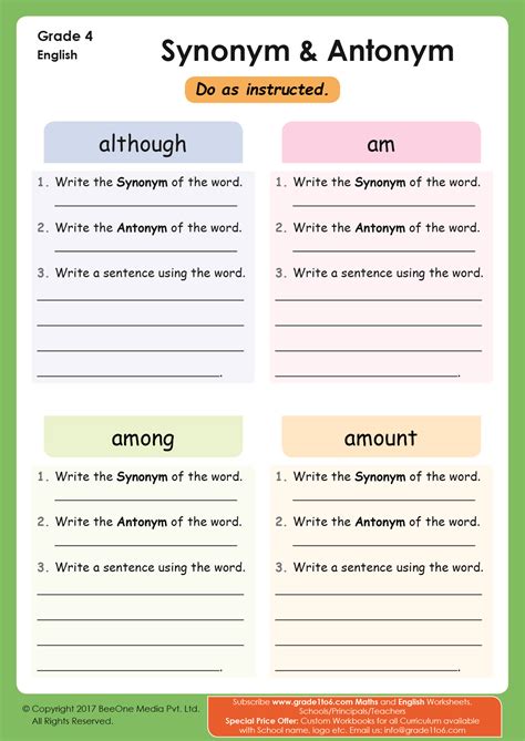 Synonyms and Antonyms Analogies Worksheets - Worksheets Library