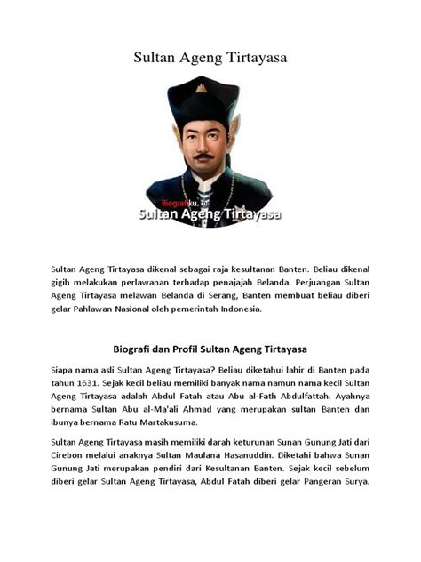 Biografi Sultan Ageng Tirtayasa | PDF