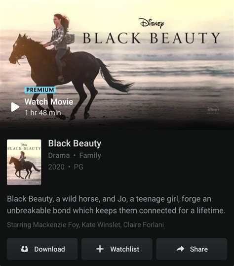 Disney's Black Beauty is now streaming. : r/DisneyPlusHotstar