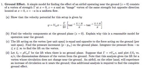 Ground Effect. A simple model for finding the effect | Chegg.com