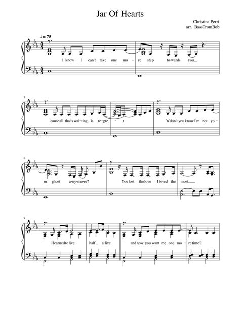 Jar Of Hearts (Christina Perri) Sheet music for Piano (Solo) | Musescore.com