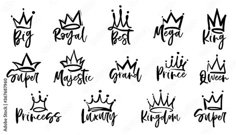 Crown logo graffiti icon. Queen, king, royal, princess, prince, super ...