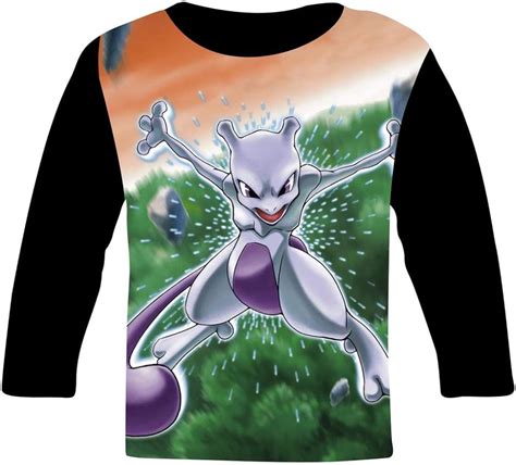 Amazon.com: Mew-Two Art Kids T-Shirts Long Sleeve Tees Fashion Tops for Boys/Girls Black: Clothing