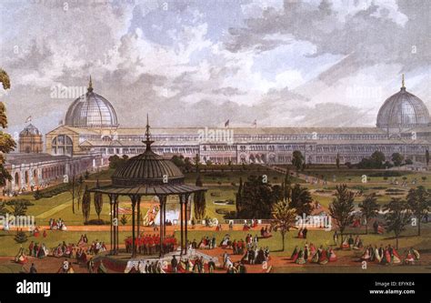 THE GREAT EXHIBITION OF 1851 in Hyde Park showing the Crystal Palace ...