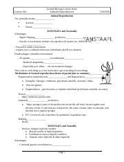 Animal Reproduction 1 April 15 NOtes.docx - Lecture #34 General Biology Lecture Notes Animalia ...