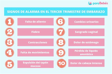 10 Signos y síntomas de alarma en el tercer trimestre de embarazo