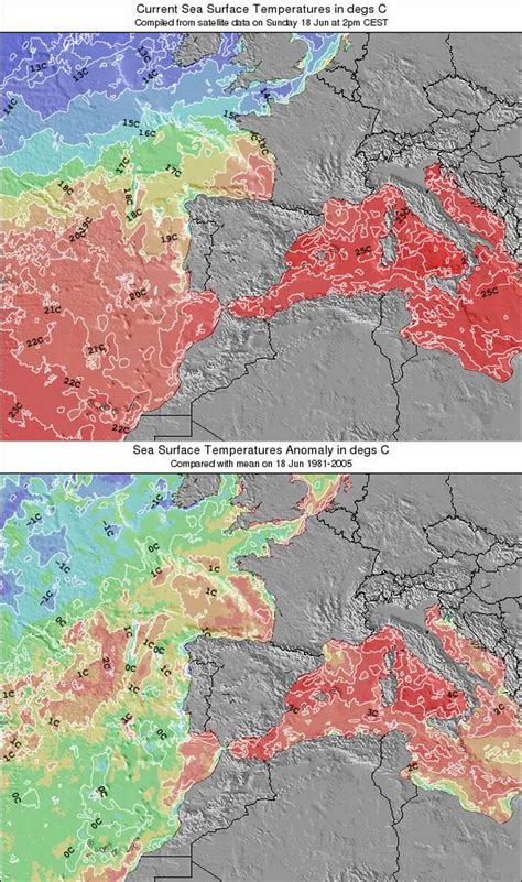 Sea surface temperatures around the coast of Europe - June 19, 2017 » Severe Weather Europe