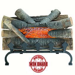 ELECTRIC FIREPLACE LOGS Fake Wood Burning Insert Crackling