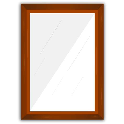 Wooden rectangular mirror frame vector graphics | Free SVG