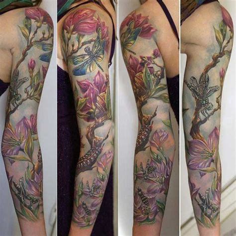 30 Fabulous Floral Sleeve Tattoos for Women - TattooBlend