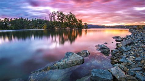 Amazing Sunset Reflected Clear Lakes-HDR Photo HD Wallpaper Preview | 10wallpaper.com