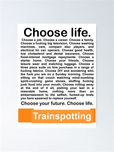 "Choose life." Poster for Sale by eheu | Redbubble