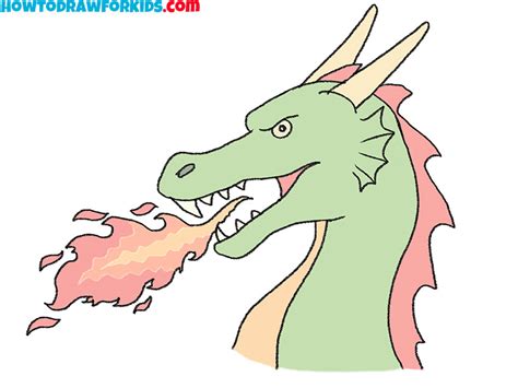 How to Draw a Fire Dragon - Easy Drawing Tutorial For Kids