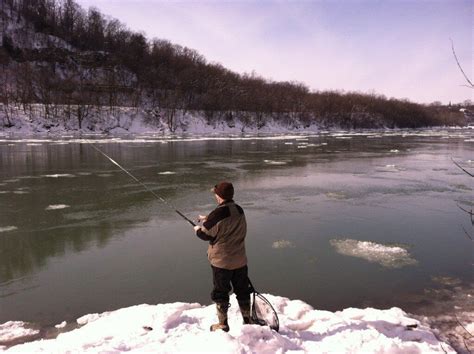 Fishing in the lower Niagara River during the winter | State parks ...