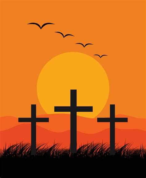 Three crosses on Calvary Christianity background 18817994 Vector Art at Vecteezy