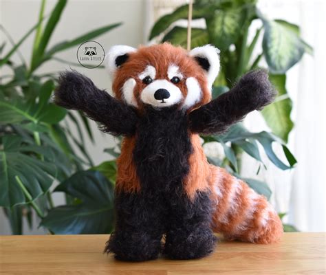 Realistic Red Panda Crochet Stuffed Toy Amigurumi Cute Plush | Etsy