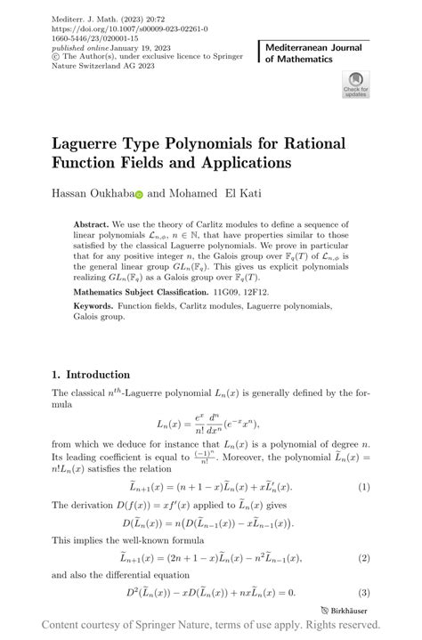 Laguerre Type Polynomials for Rational Function Fields and Applications