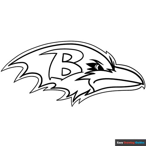 Ravens Logo Coloring Page | Easy Drawing Guides