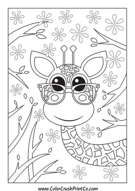 8 Pages Animals With Glasses Coloring Book Pages Bundle 3 - Etsy