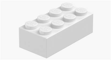 Lego brick 2x4 white 3D model - TurboSquid 1409499