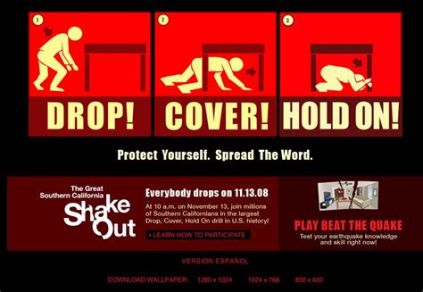 Drop! Cover! Hold On! California Earthquake Awareness Campaign