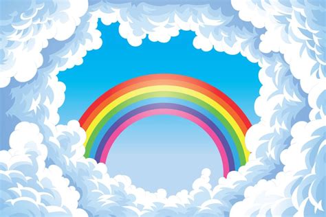 Rainbow In Clouds – Print A Wallpaper