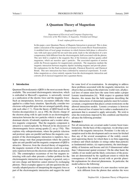 (PDF) A Quantum Theory of Magnetism