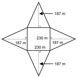 The Great Pyramid in Giza, Egypt, is a square pyramid. The dimensions ...