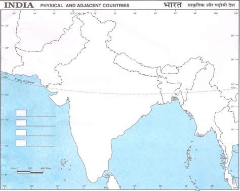 Physical Map of India for Students - PDF Download