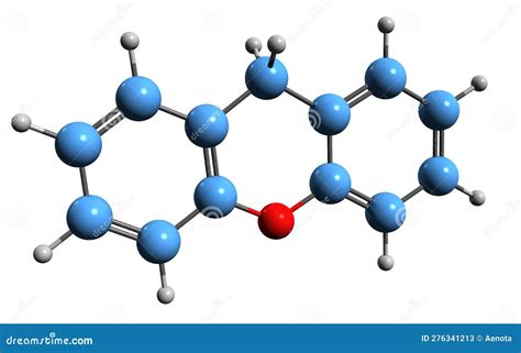 3D Image of Xanthene Skeletal Formula Stock Illustration - Illustration ...